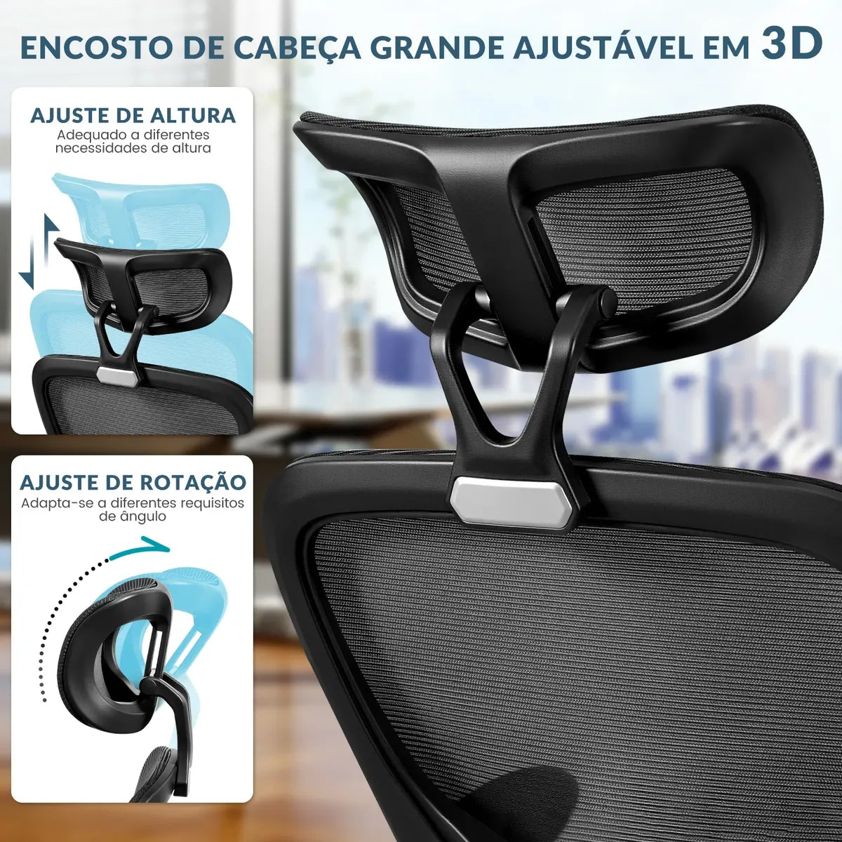 Cadeira Ergonomica Escritorio Giratória Executiva Tela Mesh