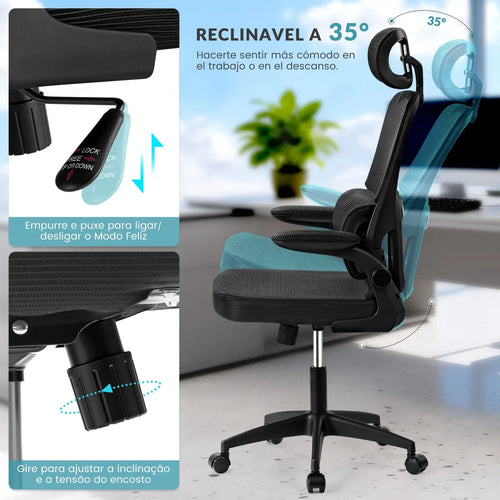 Cadeira Ergonomica Escritorio Giratória Executiva Tela Mesh