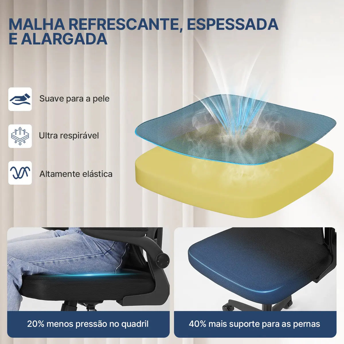 Cadeira Ergonomica Escritorio Giratória Executiva Tela Mesh