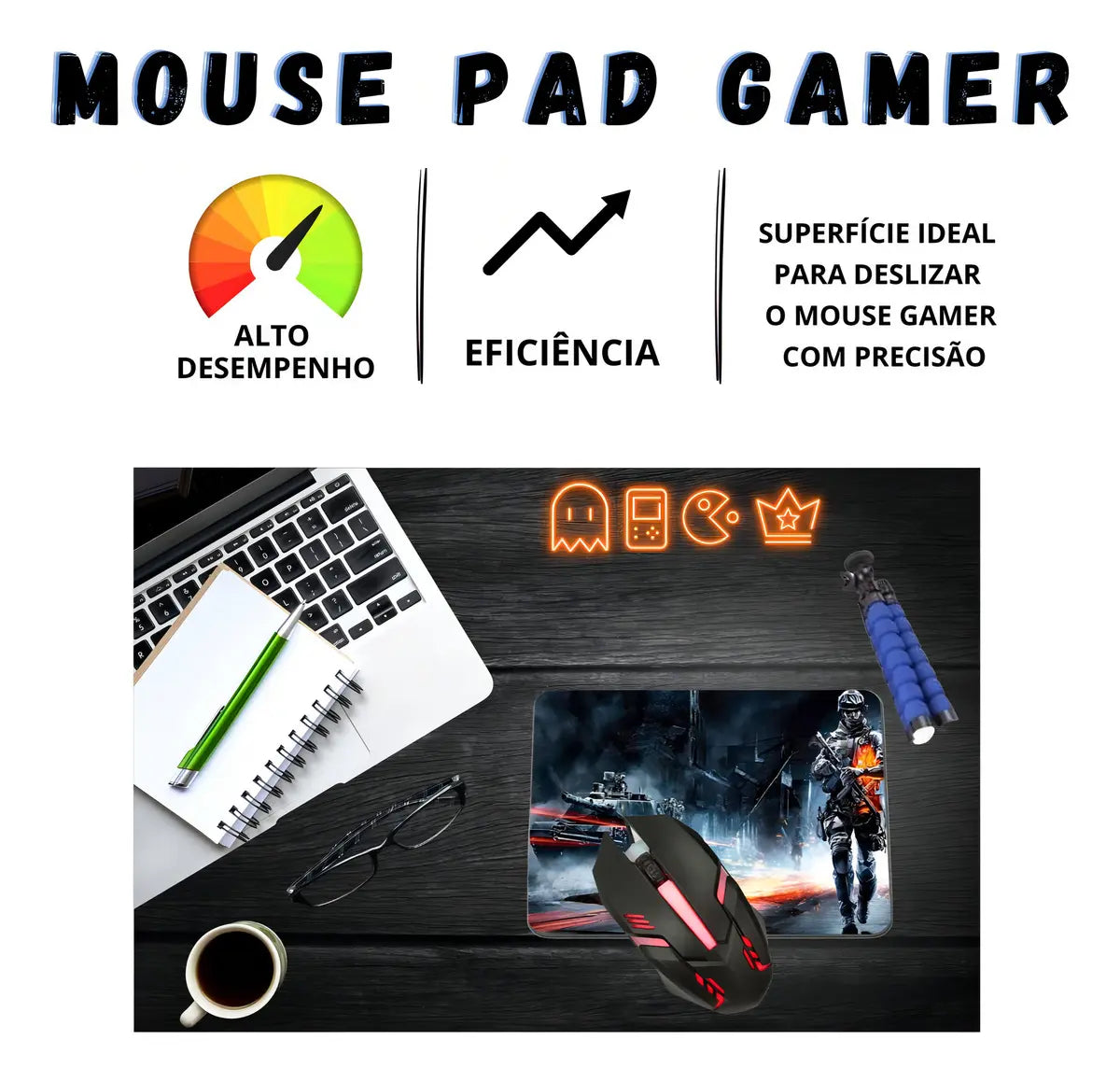 Kit Gamer Mobilador Exbom para Celular com Teclado Mouse e Preto